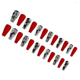 False Nails Coffin Fake Nail Fashionable Scratch Resistant Press-On Fingernails Trimble Strong Viscosity Manicure Stickers Typ 1