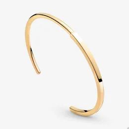 Braccialetto aperto di lusso con polsino dorato per bracciale Pandora Signature I-D Set di gioielli firmati per le donne Regalo fidanzata Festa di nozze Bracciali in oro con scatola originale