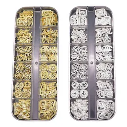 Nail Art Decorations 120pcs Set Metal Manicure Charm Gold and Silver Alloy Ornaments Shiny Rhinestone Pearl Accessories 04261761234