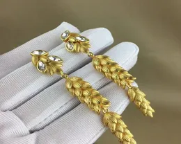 Fashion Letter Brand Newest Classic Crystal Vintage Gold Wheat Drop Earrings For Women Girl PunkGift9758845