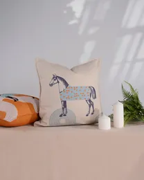 Luksusowe poszewki na poduszki z koniem dwustronne nadruk ze zwierzętami poszewka na poduszkę w stylu europejskim Sofa dekoracyjne poszewki na poduszki 2023070914