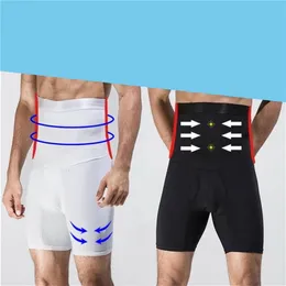 Men's Body Shapers Men Body Shaper Waist Trainer Slimming Shorts High Waist Shapewear Modeling Panties Boxer Briefs Stretch Tummy Control Underwear 230606