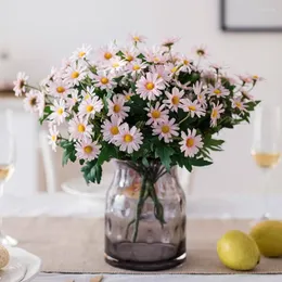 Dekorativa blommor 35 cm konstgjorda siden daisy bröllop bukett julkrans vas för heminredning tillbehör bonsai scrapbook falska växter