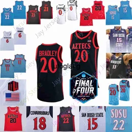 Coe1 2023 Final Four 4 Jersey Sdsu San Diego State Aztecs Basketball NCAA College Matt Bradley Darrion Trammell Leonard Lamont Butler Jaedon Ledee Parrish Johnson FL