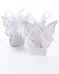 100Pcslot Butterfly Laser Cut Hollow Favors Box Gifts Candy Boxes With Ribbon Baby Shower Wedding Event Party Supplies8711910