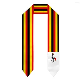 Schals, Abschlussschärpe, Uganda-Flagge, cooler Schal, Stola, Saphirblau mit Sternstreifen, Bachelor-Abschlussball-Zubehör, Band 180, 14 cm