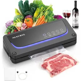 Outras ferramentas de cozinha ALACRIS LED Vacuum Sealer Cozinha Saco de armazenamento de alimentos Vedação Máquina de embalagem Recipientes automáticos de armazenamento de alimentos Eletrodomésticos 230605