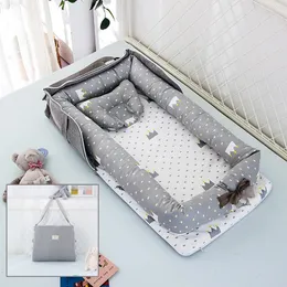 Bed Calus niemowlę bawełniana kołyska łóżeczko Born Bassinet Born łóżko Przenośne gniazdo niemowląt dla chłopców Dziewczęta Torba podróżna Poduszka poduszka 230606