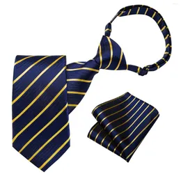 Yay bağları 6cm 38cm Erkekler için 38cm Katı çizgili ekose basit öğrenci kayış boyun kravat giymesi kolay okul sınıfı kostüm aksesuarları