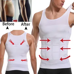 Men's Body Shapers Mens Compression Shirt Slimming Body Shaper Waist Trainer Vest Workout Tank Tops Abs Abdomen Undershirts Shapewear Shirts 230606