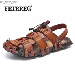 Vancat New Disual Men Sandals Soft Songles Mens Men Summer Leathal Men Roman Summer Summer Outdoor Sandals حجم كبير 38-47 L230518