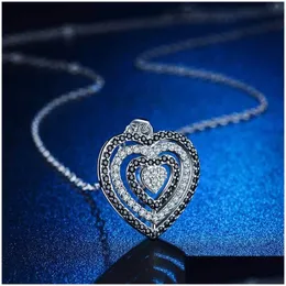 Pendant Necklaces Crystal Diamond Heart Necklace Romantic Hollow Love Women Fashion Jewelry Will And Sandy Gift Drop Deliver Dhptg