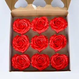 装飾的な花9pcsローズソープフローラルハート型の香りのあるdiyクリエイティブギフトバレンタインデーの結婚式パーティークリスマス
