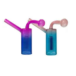 Gradient färgglasolja brännare bubbler pipe mini bongs percolator vatten rör vattenpipa bubblare återvinner bärbar hand rökning dab riggar grossist