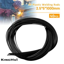 Lasstaven 40Pcs 2.5mm x 5mm x 1000mm Black PP Plastic Welding Rods For Plastic Welder Gun/Hot Air Gun/Welding Tool Soldering Supplies