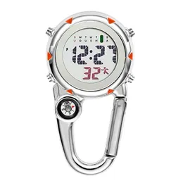 Digital Carabiner Clip Sport Hook Clock Hospital Gift Electronic Luminous Multi-function FOB Nurse Watch Outdoor Sport Watch LJ201271D