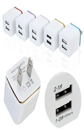 Top 5V 211A Double USB AC Travel US Wall Charger Plug Adapters Dual Chargers For Samsung Galaxy HTC Smart Phone Adapter8366186