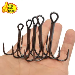 Fiskekrokar Treble Hook 10# 100# fullstor fiskhooks 50pcs6pcs Super Sharp High Strength Carbon Steel Vinkel Ankare Sea Lake Carp 230606