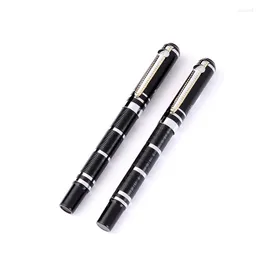 15st Luxury Metal Silver Black Signature Ball Point Pennor för Business Writing Ball Office Gel Pen School Stationery