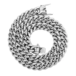 Stainless steel smooth CUBAN CHAIN men's and women's hip hop Necklace228m