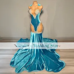 Sexy 2K23 Sukienka na studniówkę syrenę błyszczące koraliki Tiffany Black Girl Evening Gala Suknie