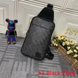 Avenue Sling Bag Mens 10a высококачественные дизайнерские дизайнерские кожаные сумки для плеча Mans Дизайнеры перекрестия кошельки для бродяги сумочка Сумка ремня Bumbag Mag Black на черном пледе