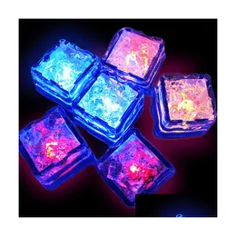Party Decoration Mini Romantic Luminous Cubes Led Artificial Ice Cube Flash Light Festive Wedding Christmas Home Decor Drop Delivery Dhjpm