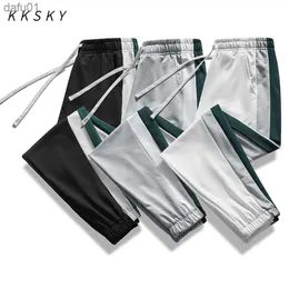 Kksky Kış Erkekler Sweetpants Siyah Spor Pantolonu Adam Moda Sokak Giyim Pantolonları Joggers Pants Erkekler Gevşek Spor Kıyafetleri Büyük Boy L230520