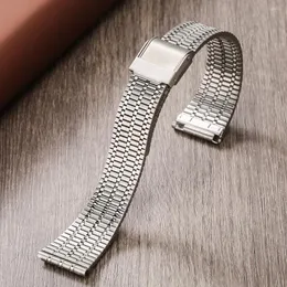 Titta på Bands Sliver 20mm 22mmstainless Steel Wristwatch Band Casual Unisex Superior Armband Dålig kroklås Watches Strap