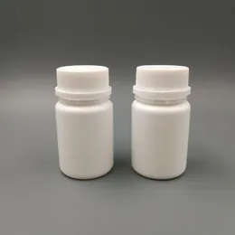 50pcs lot 50ml 50cc HDPE White Vitamin container plastic empty refillable medical pill bottle with Tamper Proof Cap311m