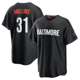 Baseball Jerseys Cedric Mullins 31 Adley Rutschman 35 Mountcastle 6 Ripken 8 Mateo 3 Robinson 5 Hays 21 Santander 2023 City Jersey Button Up Black Men Stitched S-XXXL