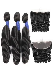 Whole 10A Brazilian Loose Wave 3 Bundles With 134 Lace Frontal Peruvian Malaysian Virgin Human hair Extensions for Women All 6132527