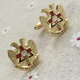 Gemelli Free Masons Sleeve Button Pins Rito scozzese Rose Croix Cross 32 gradi Massoneria massonica Gemello massone 230605