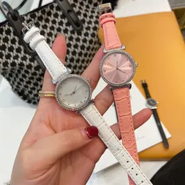 Fashion Brand Watches Women Girl Pretty Crystal style Leather Strap Wrist Watch CHA48247O