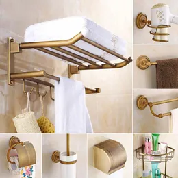 Badtillbehör Set europeisk stil antik handduk rack förvaring brons badrum tillbehör set toalettpapper hållare köksdekor