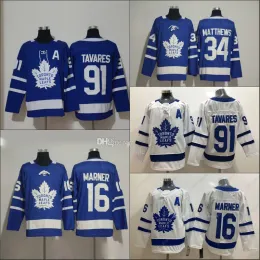 Herren 34 Auston Matthews Trikot 16 Mitch Marner 90 Ryan Reilly 91 John Tavares Auston Matthews Hockey Trikotie auf Lager schnell Versand S-XXXL