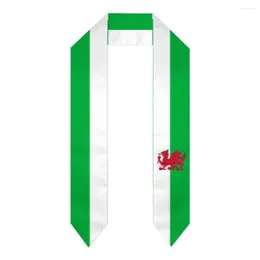 Szaliki Graduation Sash Wales Cymru Flag Flag Szalik Szalik Supphire Blue z gwiazdą Paspe Bachelor Stun