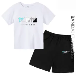Одежда наборы Summer Trapstar Tshirt Kids Boys Boys Shorts Sets Streetwear Suit Men Женская одежда для девочек спортивная одежда 230606