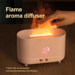 Fuoco LED Fiamma Umidificatore Diffusore Ultrasuoni Cool Mist Maker Fogger Olio Diffusore Fiamma Lampada Difusor L230523