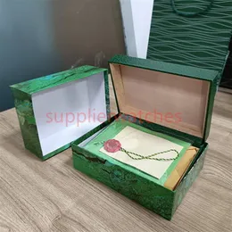 hjd ROLEX Green Cases quality man Watch Wood box Paper bags certificate Original Boxes for Wooden Woman Watches Gift Box Accessori267W