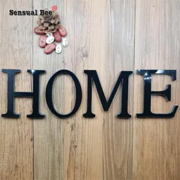 English Letters Acrylic Mirror Surface Wall Sticker 3D Silver