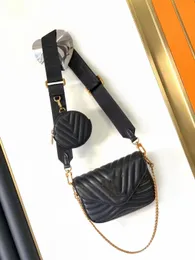 Luxury shoulder bags new wave women designer chain bag leather messenger bags handbags Removable round coin purse Vintage gold hardware M56461 MULTI POCHETTE