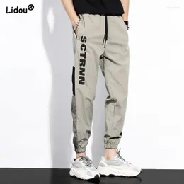 Men's Pants Streetwear Men's Clothing Elastic Waist Loose Simplicity Handsome Pockets Letter Spring Summer Thin Sports Comfortable