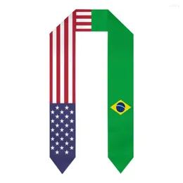 Halsdukar examen Sash Brasilien USA United States flagga stal sjalar Graduate Wraps Scraf International Student Pride Gifts