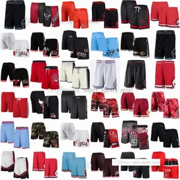 Custom Team Basketball Shorts Sport Wear Hip Pop Pants With Pocket Zipper Sweatpants Blue Green White Black Red Purple Stitched Printed Just&Don Short