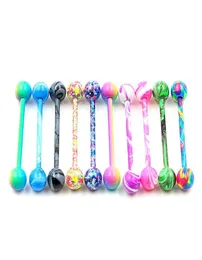Bulk Colorful Flexible Barbell Stud Tongue Ring Ball Bars Body Piercingps20334548696