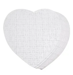 Sublimation Blank Heart Puzzles DIY Puzzle Paper Products Hearts love Shape Transfer Printing Blanks Consumables Child Toys Gifts7077360