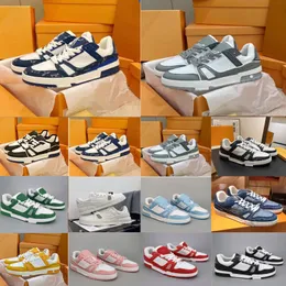 2023 Tasarımcı Spor Sneaker Virgil Trainer Sıradan Ayakkabı Buzağı Deri Abloh Beyaz Yeşil Kırmızı Mavi Mektup Kaplama Platform Moda Lüks Düşük Spor Keyla Boyutu 36-45 M8