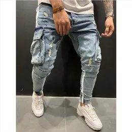 Mens Jeans Denim Pocket Pants Summer Autumn Thin Slim Regular Fit Straight Elasticity Stretchy Male Blue Black Trousers 230606