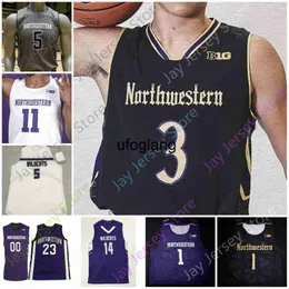 Coe1 2020 Northwestern Wildcats Basketball Jersey NCAA College Pete Nance Pat Spencer Miller Kopp Ryan Young Boo Buie Gaines Robbie Beran Turner